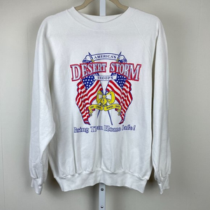 Vintage 90s Desert Storm‎ Crewneck Sweatshirt America's Troops USA Size Large
